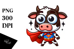Goofy Cartoon Cow PNG Product Image 1
