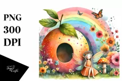 Illustration Fairy House Rainbow | Clipart Product Image 1