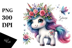 Funny Unicorn with Cool Haircut PNG Product Image 1