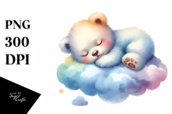 Colorful Baby Bear Watercolor Clipart Product Image 1
