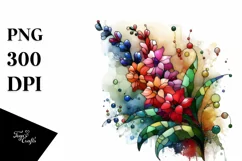 Colorful Stained Snapdragon Watercolor Clipart Product Image 3