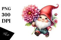 Watercolor Baby Gnome with Big Hat PNG Product Image 1