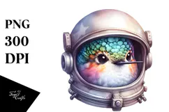 Colorful Baby Hummingbird Astronaut Helmet | Sublimation | Product Image 1