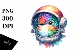 Colorful Baby Hummingbird Astronaut Helmet | Sublimation | Product Image 1