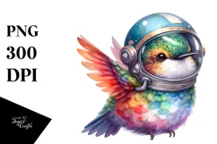 Colorful Baby Hummingbird Astronaut Helmet | Sublimation | Product Image 1