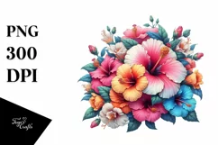 Detailed Hibiscus Bouquet Clipart Product Image 3
