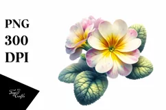 Watercolor Primrose Shiny Splash Sticker Clipart Product Image 1