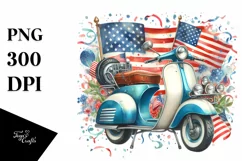 a Vintage Scooter with Confetti Sticker Product Image 1