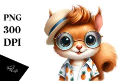 Cute Baby Squirrel with Cool Haircut, Transparent PNG Product Image 1