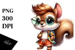 Cute Baby Squirrel with Cool Haircut, Transparent PNG Product Image 1