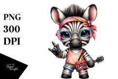 Baby Zebra with Rocker Look PNG Product Image 1
