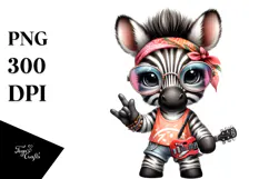 Baby Zebra with Rocker Look PNG Product Image 1