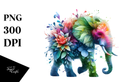 Vibrant Elephant with Flowers, 20 oz Tumbler Product Image 1