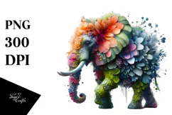 Vibrant Elephant with Flowers, 20 oz Tumbler Product Image 1