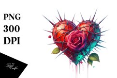 Rose Heart Love Clipart |T-shirt, Mug, Tumbler Product Image 1