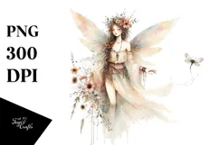 Washed Watercolor Boho Fairy, Transparent PNG Product Image 1