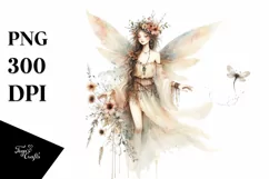 Washed Watercolor Boho Fairy, Transparent PNG Product Image 3