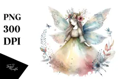Washed Watercolor Boho Fairy PNG Product Image 1