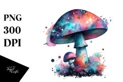Colorful Magical Mushroom Watercolor Clipart Product Image 3