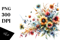 Abstract Colorful Sunflower PNG Product Image 1