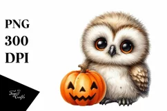 Cute Baby Owl Sitting PNG Product Image 3