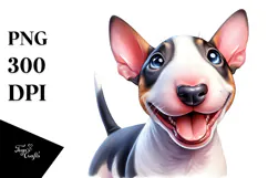 Watercolor Baby Bull Terrier, PNG Product Image 1