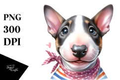 Watercolor Baby Bull Terrier, PNG Product Image 1
