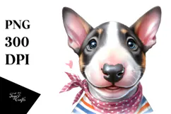 Watercolor Baby Bull Terrier, PNG Product Image 1