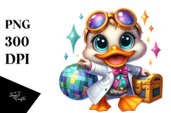 Vibrant Goofy Cute Baby Duck PNG Product Image 1
