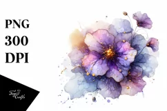 Abstract Detailed Violet | Watercolor Clipart Product Image 3