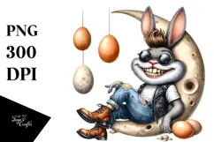 Goofy Bunny with Sunglasses PNG Product Image 1
