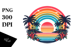 Retro Tropical Sunset PNG Product Image 1