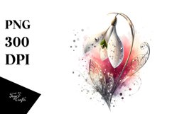 Abstract Artistic Snowdrop Made of Shiny Material Clipart Product Image 1