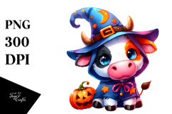 Cute Halloween Cow PNG Product Image 1