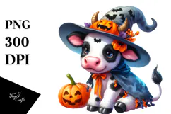 Cute Halloween Cow PNG Product Image 1