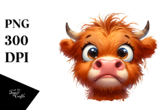 Baby Face Highland Cow, Transparent PNG Product Image 1