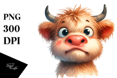 Baby Face Highland Cow, Transparent PNG Product Image 1