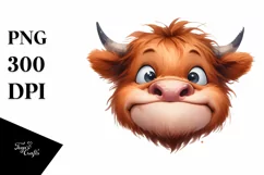 Funny Expressive Cow with Big Eyes PNG Product Image 3