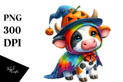 Cute Baby Cow Halloween Clipart Product Image 1