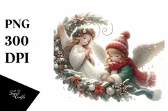 Digital Painting Christmass Angel PNG Product Image 1