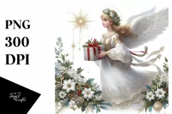 Digital Painting Christmass Angel PNG Product Image 1