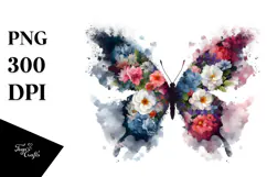 Grungy Butterfly Painting, High-Res PNG Product Image 1