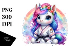 Baby Unicorn in Martial Artist&#039;s Gi PNG Product Image 3