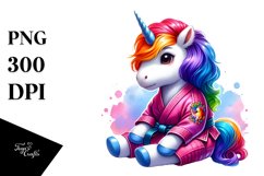 Baby Unicorn in Martial Artist&#039;s Gi PNG Product Image 3
