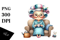 Character Tea Cup Hair Curlers Watercolor Product Image 1