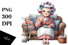Character Tea Cup Hair Curlers Watercolor Product Image 1