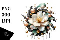 y Jasmine Watercolor Splash PNG Product Image 1
