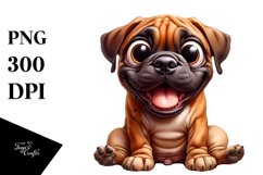 Enthusiastic Crazy Looking Bullmastiff | Clipart Product Image 3