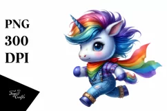 Proud Baby Unicorn Running PNG Product Image 3