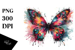 Colorful Butterfly Paint Splash, Transparent PNG Product Image 1